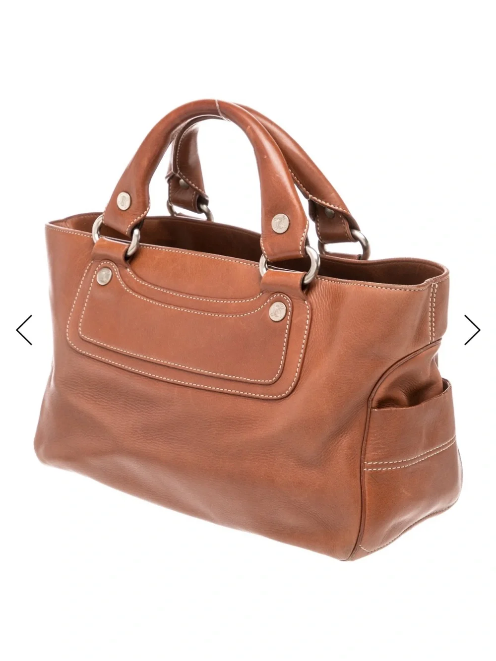 Celine Cognac Leather Double-Handle Tote
